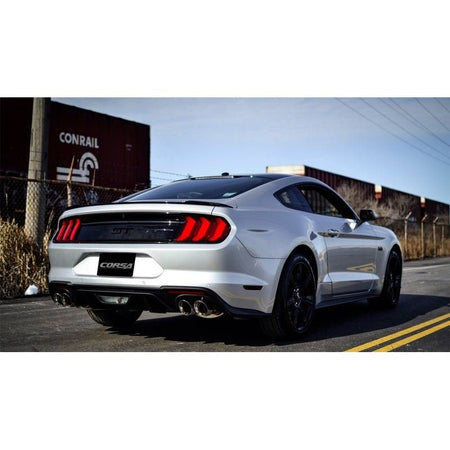 Corsa 2018+ Ford Mustang GT Fastback 5.0L 3in Cat-Back System Dual Rear Exit w/ 4in Gunmetal Tips - NP Motorsports