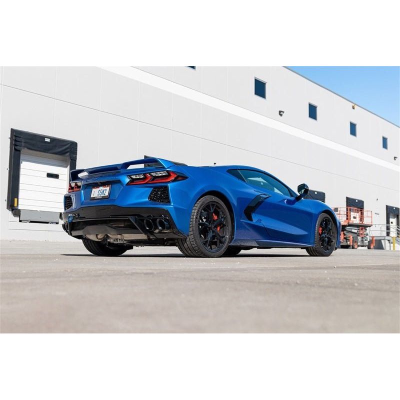 Corsa 2020 Corvette C8 3in Valved Cat-Back 4.5in Blk Quad Tips Fits Factory Perf Exhaust Deletes AFM - NP Motorsports