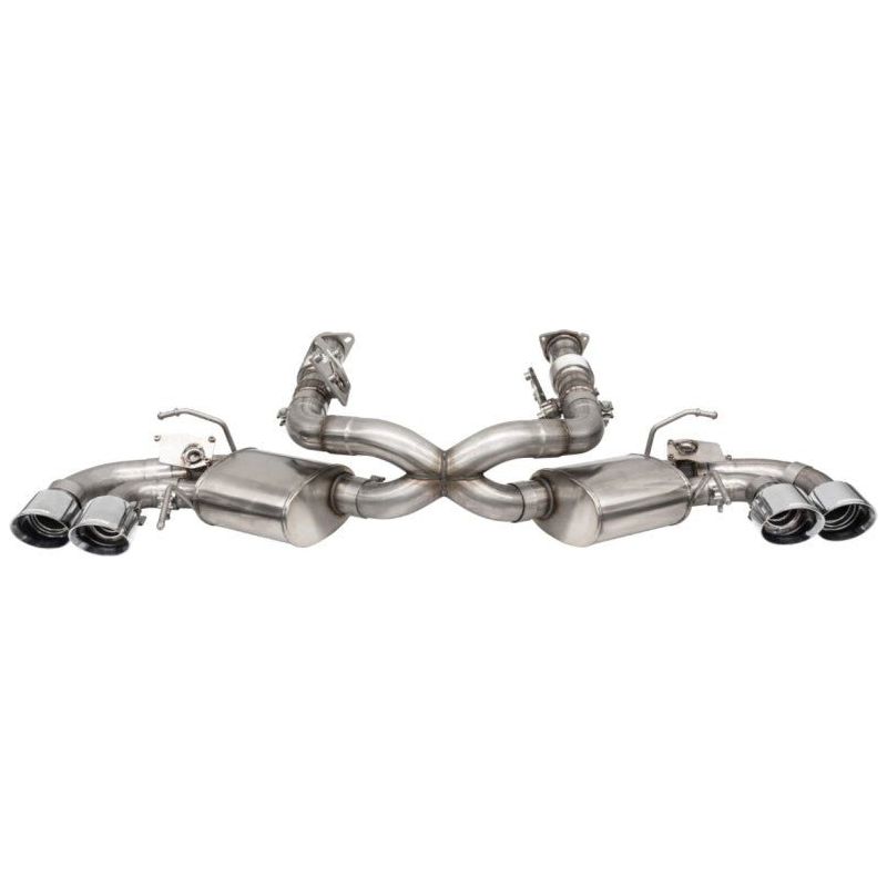 Corsa 2020 Corvette C8 3in Valved Cat-Back 4.5in Pol Quad Tips - Fits Factory Perf Exhaust w/ AFM - NP Motorsports