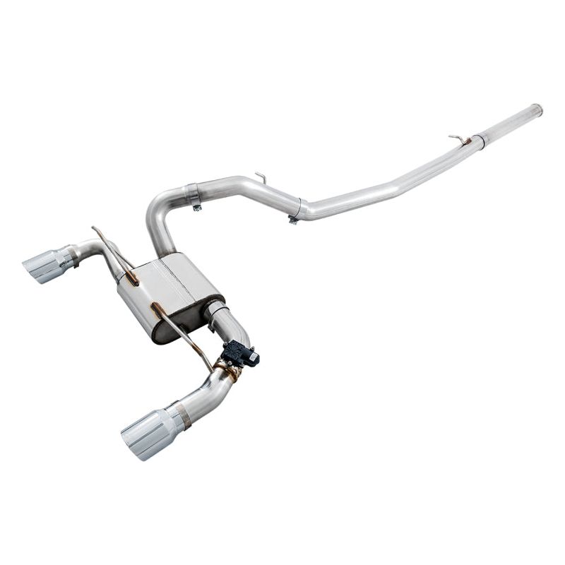 AWE Tuning Ford Focus RS SwitchPath Cat-back Exhaust - Chrome Silver Tips