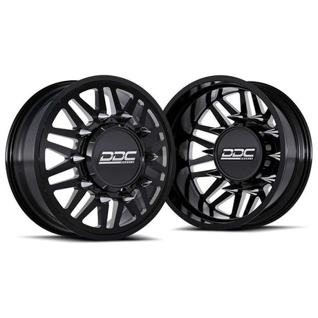 DDC Aftermath Black/Milled 22X8.25 8X165 Dually Wheel Set | 94-18 Dodge Ram 3500 and 92-10 GM 3500 - NP Motorsports