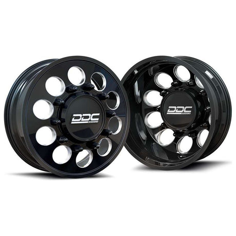 DDC The Hole Ford - 6 Wheel Kit - Dually Wheel 22x8.25 8x200 Black Milled Kit - NP Motorsports