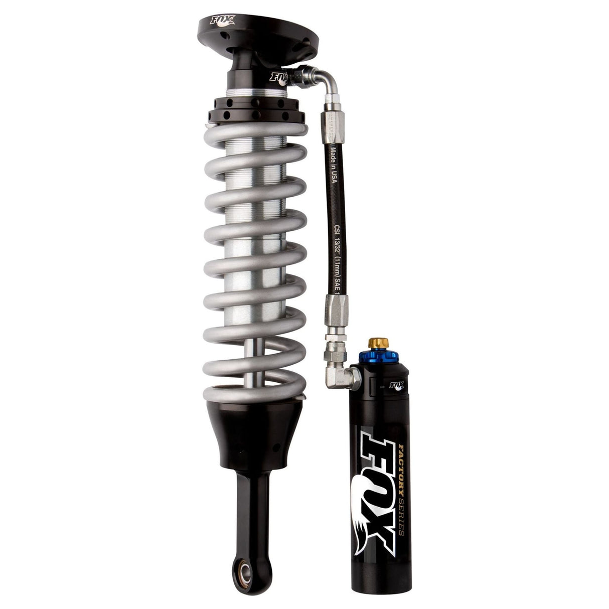 Fox 95-04 Tacoma w/UCA 2.5 Factory Series 5.57in. Remote Res. Coilover Set w/DSC Adj. - Black/Zinc - NP Motorsports