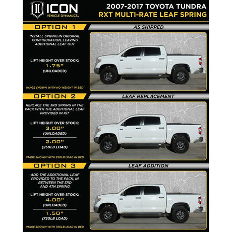 ICON 2007+ Toyota Tundra Multi Rate RXT Leaf Pack w/Add In Leaf - NP Motorsports