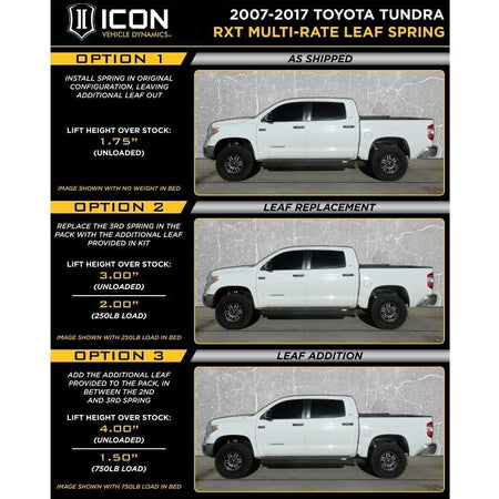 ICON 2007+ Toyota Tundra Multi Rate RXT Leaf Pack w/Add In Leaf - NP Motorsports