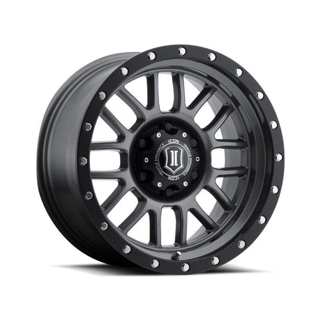 ICON Alpha 17x8.5 6x5.5 0mm Offset 4.75in BS 106.1mm Bore Gun Metal Wheel - NP Motorsports