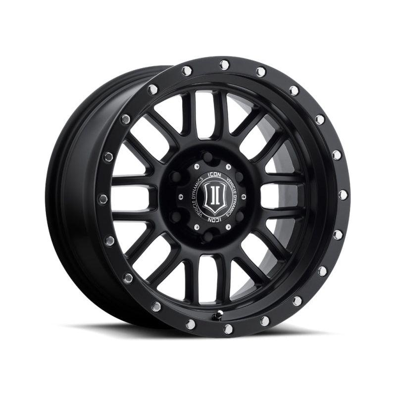 ICON Alpha 17x8.5 6x5.5 0mm Offset 4.75in BS 106.1mm Bore Satin Black Wheel - NP Motorsports