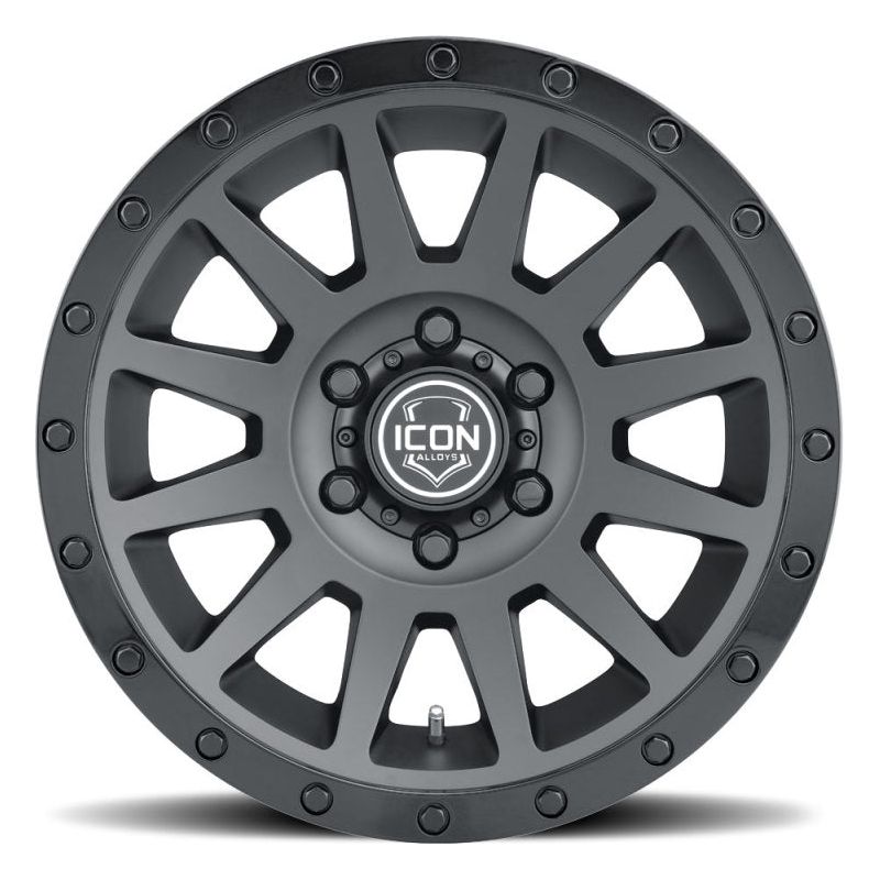 ICON Compression 17x8.5 6x5.5 0mm Offset 4.75in BS 106.1mm Bore Double Black Wheel - NP Motorsports