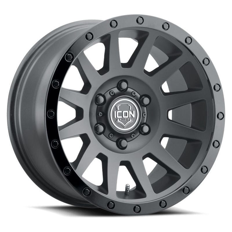 ICON Compression 17x8.5 6x5.5 0mm Offset 4.75in BS 106.1mm Bore Double Black Wheel - NP Motorsports