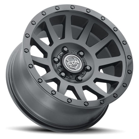 ICON Compression 18x9 6x5.5 0mm Offset 5in BS 106.1mm Bore Double Black Wheel - NP Motorsports