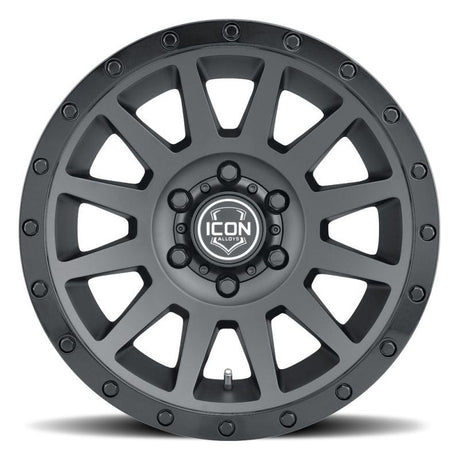 ICON Compression 18x9 6x5.5 0mm Offset 5in BS 106.1mm Bore Double Black Wheel - NP Motorsports