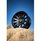 ICON Compression 18x9 6x5.5 0mm Offset 5in BS 106.1mm Bore Double Black Wheel - NP Motorsports