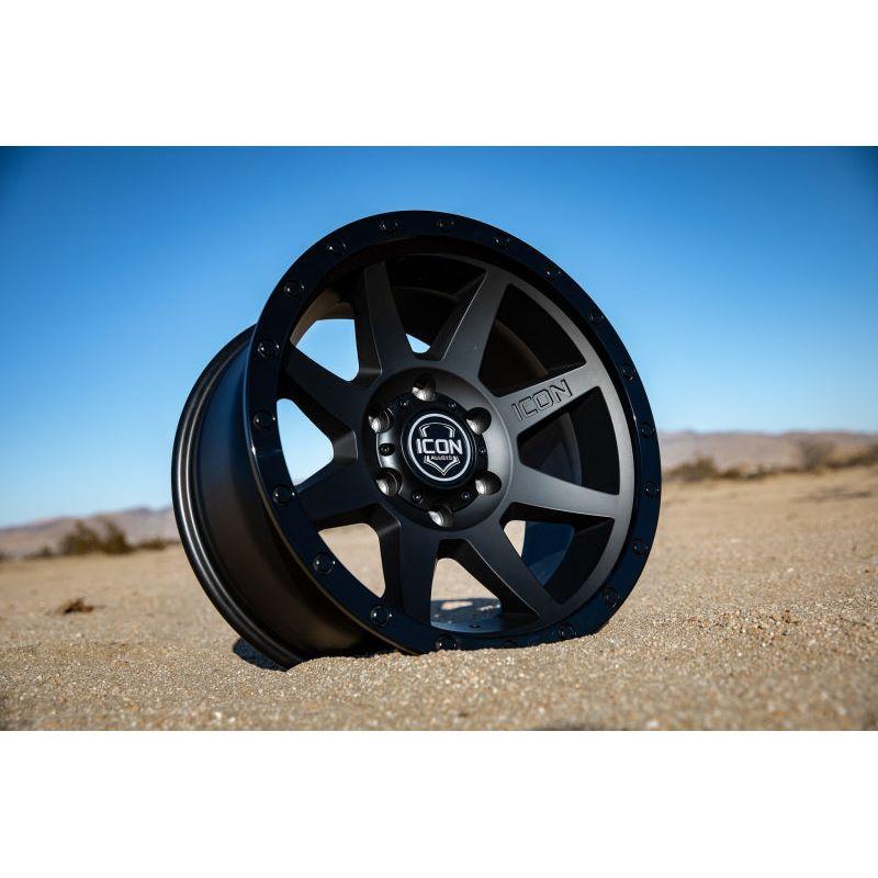 ICON Rebound 17x8.5 6x5.5 0mm Offset 4.75in BS 106.1mm Bore Double Black Wheel - NP Motorsports
