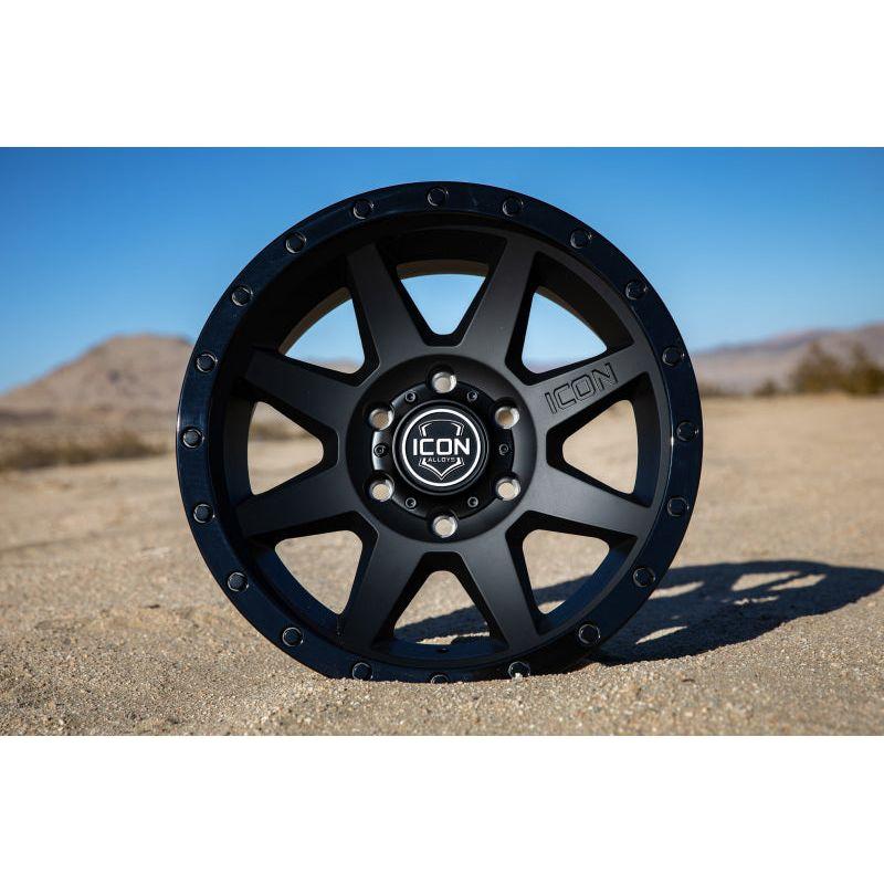 ICON Rebound 17x8.5 6x5.5 0mm Offset 4.75in BS 106.1mm Bore Double Black Wheel - NP Motorsports