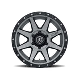 ICON Rebound 17x8.5 6x5.5 25mm Offset 5.75in BS 95.1mm Bore Titanium Wheel - NP Motorsports