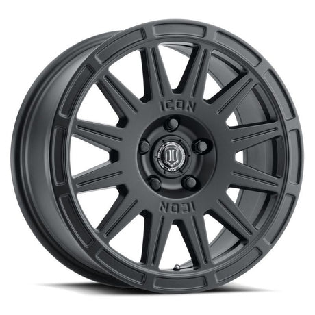 ICON Ricochet 17x8 5x4.5 38mm Offset 6in BS Satin Black Wheel - NP Motorsports