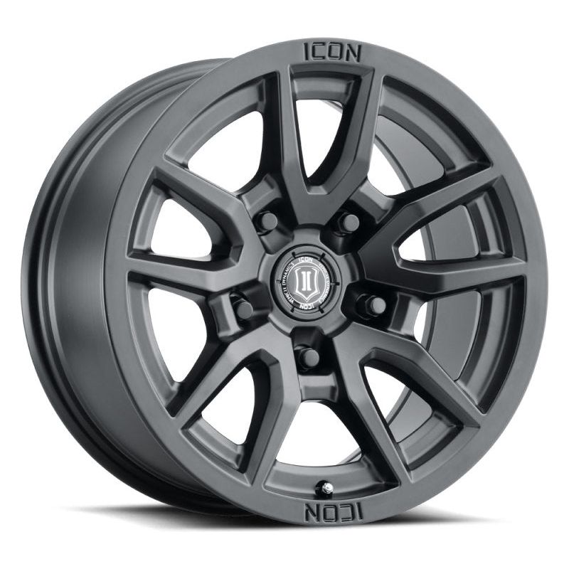 ICON Vector 5 17x8.5 5x5 -6mm Offset 4.5in BS 71.5mm Bore Satin Black Wheel - NP Motorsports