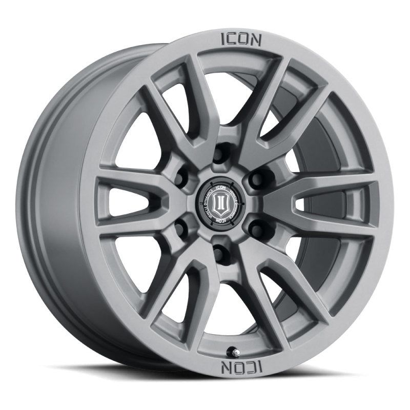 ICON Vector 6 17x8.5 6x5.5 0mm Offset 4.75in BS 106.1mm Bore Titanium Wheel - NP Motorsports