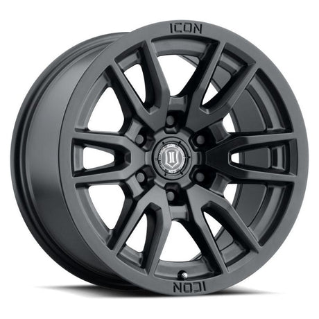 ICON Vector 6 17x8.5 6x5.5 25mm Offset 5.75in BS 95.1mm Bore Satin Black Wheel - NP Motorsports