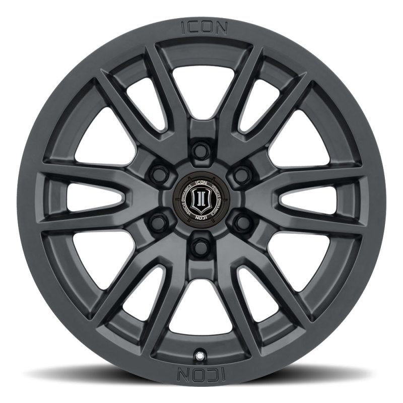 ICON Vector 6 17x8.5 6x5.5 25mm Offset 5.75in BS 95.1mm Bore Satin Black Wheel - NP Motorsports