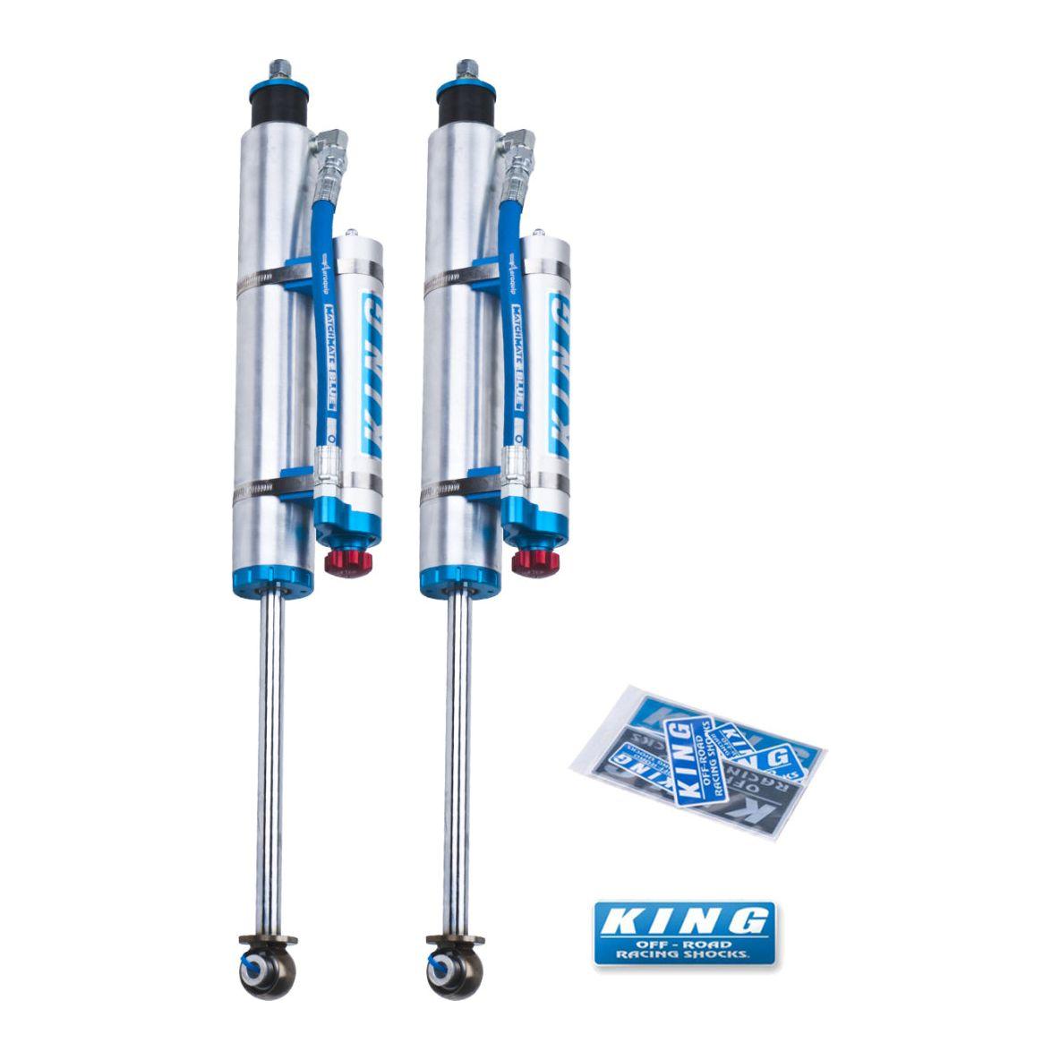 King Shocks 97-06 Jeep Wrangler TJ Front 2.5 Dia Piggy Hose Res Shock 3-5in Lift w/Adjuster (Pair) - NP Motorsports