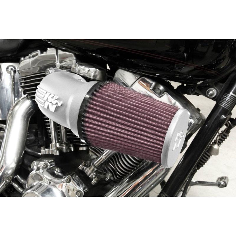 K&N 01-17 Harley Davidson Softail / Dyna FI Performance Air Intake System Silver - NP Motorsports