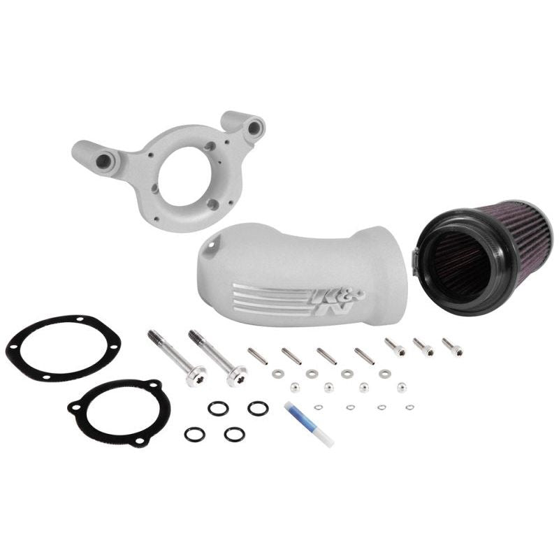 K&N 01-17 Harley Davidson Softail / Dyna FI Performance Air Intake System Silver - NP Motorsports