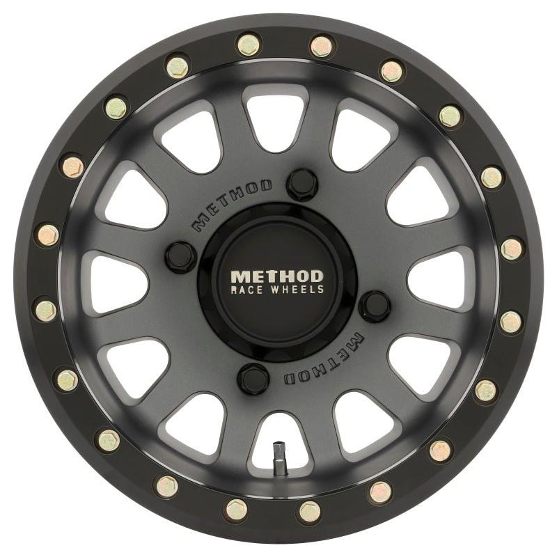 Method MR401 UTV Beadlock 15x7 / 4+3/13mm Offset / 4x136 / 106mm CB Titanium Wheel- Matte Black Ring - NP Motorsports