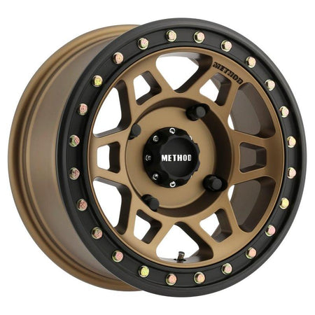 Method MR405 UTV Beadlock 15x7 4+3/13mm Offset 4x136 106mm CB Method Bronze Wheel - Matte Black Ring - NP Motorsports