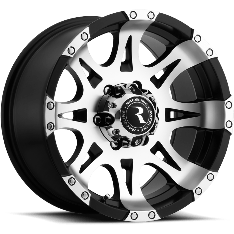 Raceline 982 Raptor 17x9in / 5x127 BP / 0mm Offset / 78.1mm Bore - Black & Machined Wheel - NP Motorsports