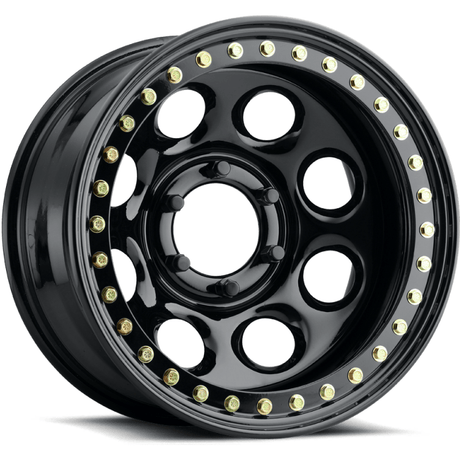 Raceline RT81 Rock 8 17x8in / 5x114.3 BP / -25mm Offset / 83.82mm Bore - Gloss Black Beadlock Wheel - NP Motorsports