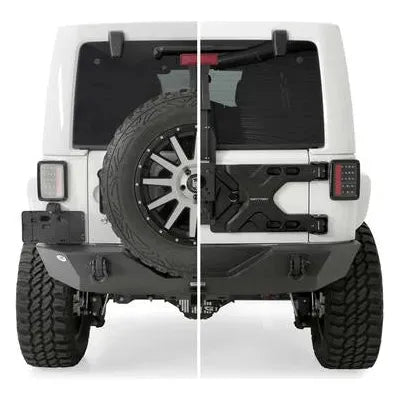 Smittybilt 2843 Pivot HD Oversize Tire Carrier for 2007-2018 Jeep Wrangler JK | Black - Truck Accessories Guy
