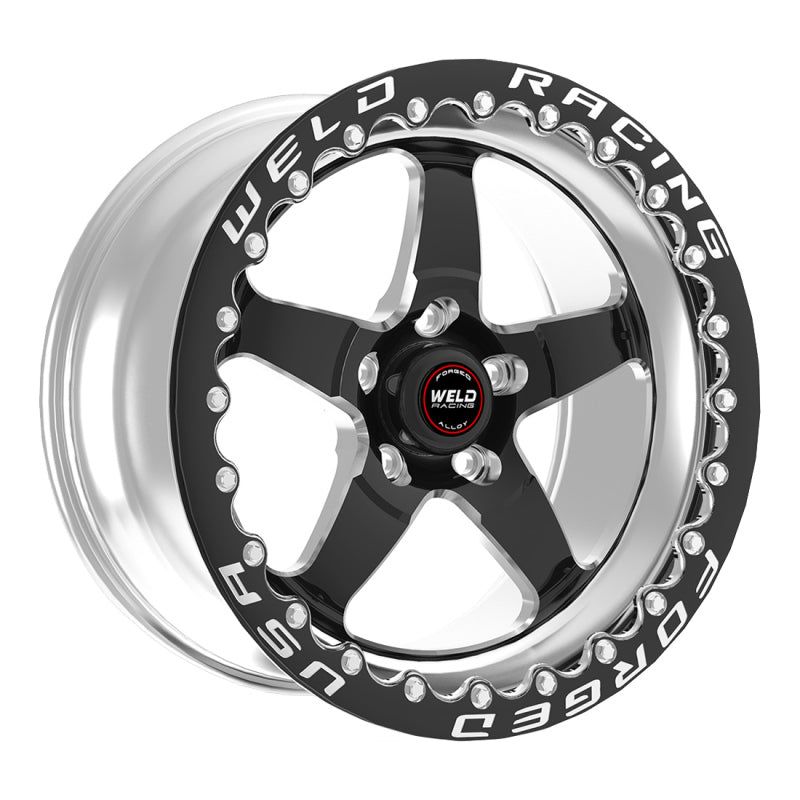 Weld S71 15x10.33 / 5x120mm BP / 7.5in. BS Black Wheel (Medium Pad) - Black Single Beadlock MT - NP Motorsports