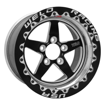 Weld S71 15x10.33 / 5x4.5 BP / 6.5in. BS Black Wheel (Medium Pad) - Black Single Beadlock MT - NP Motorsports