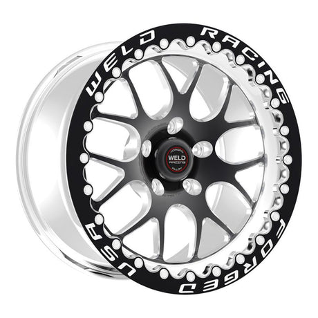 Weld S77 15x10.33 / 5x120mm BP / 7.5in. BS Black Wheel (Medium Pad) - Black Single Beadlock MT - NP Motorsports