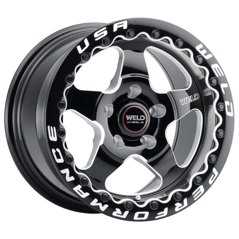 Weld S904 15x10 Ventura Beadlock 5x114.3 ET51 BS7.50 Gloss BLK MIL DIA 78.1 - NP Motorsports