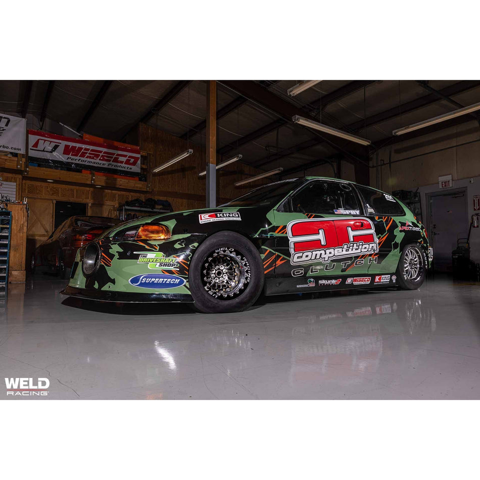 Weld Tuner Import Drag 13x9 / 4x100mm BP / 5in. BS Black Wheel CTR - NP Motorsports