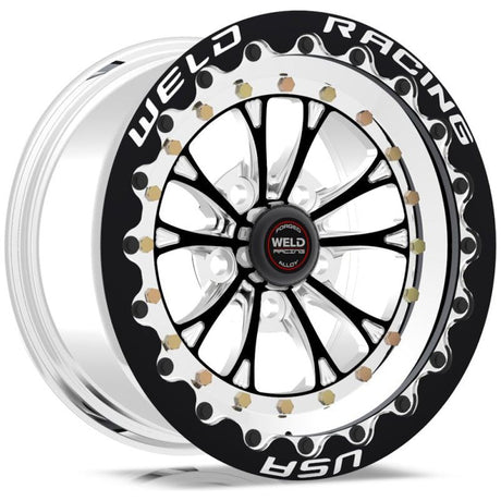 Weld Vitesse 15x10 / 5x4.75 BP / 7.5in. BS Black Wheel - Black Single Beadlock MT - NP Motorsports